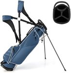 Tangkula Golf Stand Bag Lightweight Organized Golf Bag Easy Carry Shoulder Bag with 4 Way Dividers and 4 Pockets for Extra Storage Sunday Golf Bag, Blue