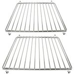 SPARES2GO Chrome Adjustable Universal Fixed Arm Grill Shelf for all Makes of Oven Cooker & Grill (310 x 360-530mm, Pack of 2)