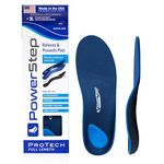 PowerStep ProTech Full Length Orthotic Insoles - Medical Grade Arch Support Inserts for Relieving & Preventing Plantar Fasciitis + Heel Pain - Maximum Cushioning + Memory Foam Orthotics, White, Men's