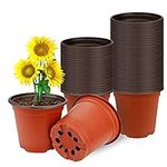 Vockvic 50 Pieces Plastic Plant Pots, Multifunctional Garden Planter, Practical Seed Tray Flower Seeding Nursery Pots, Ideal for Herb Flower Bedding Indoor Outdoor