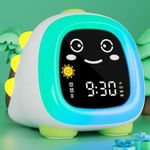 winshine Kids Alarm Clock, OK to Wake Clock with Night Light for Kids, Stay in Bed Clock Sleep Training, Nap Timer Cute Kids Room Decor, Gift Ideas for Kids Toddler Boy Girl (Dinosaur)