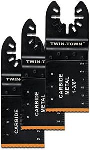 TWIN-TOWN 3-pack Oscillating Multitool Blade Carbide Saw Blades for Hard Material/Metal/Nails/Bolts/Screws