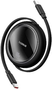 Baseus Câble USB C 100 W PD 5 A QC 4.0 - Câble de Charge Rapide Rétractable Vers USB C - Longueur Préréglée à 4 Niveaux Pour iPhone 15, Samsung, iPad - Facile