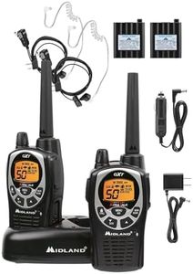 Midland GXT1000VP4 GMRS Two-Way Radios (Pair) + AVPH3 Surveillance Headsets (2-Pack) Bundle – VOX Hands-Free, NOAA Weather Alert, 50 Channels, PTT Earpieces for Discreet Comms