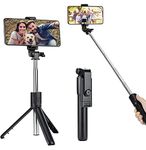 Hold Up Selfie Stick Tripod,Extendable Selfie Stick With Detachable Wireless Remote&Tripod Stand Selfie Stick For Iphone 11/12/13 Pro Max/X/Xs/Xr/8/8P/7/7P/6S/6,Sumsung Galaxy,Huawei&More,Pack of 1