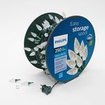 Philips 250 LED Warm White Faceted C6 Christmas Lights on Green Wire with Storage Spool - UL Listed for Indoor/Outdoor Use - 64.33' Total Length with 4" Bulb Spacing - String Lights for Christmas Tree