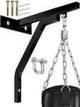 SOO Heavy Bag Stand, Heavy Bag Mount Wall, Heavy Duty Punching Bag Hanger Bracket for Boxing, MMA Home Garage Workout Gym Cardio Fitness, Black, 18 Inch