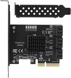 ASHATA PCIe SATA 3.0 Card, PCI-E to 6-Port SATA 3.0 Expansion Card PCI Express SATA Adapter with Bezel, for Hard Disk/Optical Drive/SSD Solid State Drive