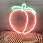 HFHungkeong Peach LED Neon Light Sign Handmade Lamp for Wall Room Party Home Bar Art Christmas Bedroom Table Wedding Party Desktop Decoration Teen Kids Birthday Holiday Gift USB Powered