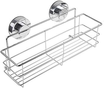 (Shower Caddy) - Annstory Super Powerful Vacuum Suction Stainless Steel Bathroom Shelf Shower Caddy Rack Storage Basket with Locking Suction