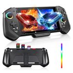 Controller for Nintendo Switch/OLED Inline Gaming Handle with 6-axis Gyroscope Function RGB, Silver Hall 3D joystick, Game card storage function Controller, Adjustable TURBO/Dual Motor Vibratio