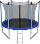 Goplus Trampoline 8FT 10FT 12FT 14FT 15FT 16FT, ASTM Approved Outdoor Recreational Trampolines W/ Enclosure Net, Ladder, Weatherproof Combo Bounce Trampoline for Backyard Kids Adults (10FT, Internal-Net)