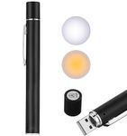 NEXT GEEK Pen Torch for Doctors, Nurses Dual Light Yellow White Light Beam Pen Light for Checking Oral, Pupil, Eyes, Ears, Nasal Cavity etc Rechargeable Black