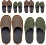 OSTADARRA 6-9 Pairs Spa Slippers, Non Slip Disposable Slippers For Guest, Washable Reusable, Which Can Be Used As Women Men, House, Indoor, Bathroom, Bedroom, Hotel, Bride Slippers, 3 Brown L + 3