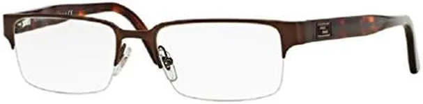 Versace VE1184 1269 53M Brushed Brown Rectangular Eyeglasses For Men + BUNDLE with Designer iWear Eyewear Kit