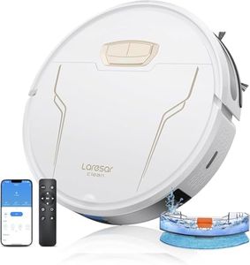 Laresar Clean Robot Vacuum Cleaner with Mop, 4000Pa Srtong Suction, Robotic Vacuum 7.6mm Thin, 150mins Runtime, Carpet Boost, APP/Alexa Control, Ideal for Pet Hair, Hard Floors, Carpet, Evol 3s