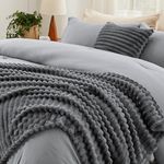 Bedsure Twin Comforter Set 4 Pieces - Bed in a Bag with Throw Blanket and Decorative Pillow, Lightweight Bedding Comforter Sets, All Season Bedding Sets (Smoky Grey, 68" x 88")