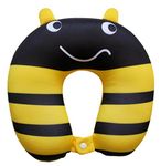 Nido Nest Kids Travel Neck Pillow Rest for Children - Airplanes, Cars, Road Trips, Sleeping, Naps, Gifts - Toddler, Preschool, Elementary Child - Bumblebee