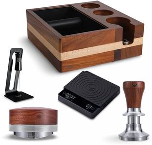KNODOS 58mm Espresso Accessories Kit – Calibrated Tamper, Knock Box Tamping Station, Adjustable Distribution Tool, WDT Puck Prep Device & Digital Espresso Scale Compatible with Gaggia, Rocket