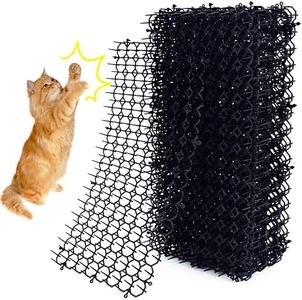 HakyPaky 10 Pack 16 x 8 Inch Cat Scat Mat with Spikes, Scat Mat for Cats Cat Deterrent Mat Digging Stopper Repellent Spike Mat