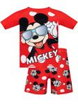 Disney Swimsuit 2 Piece | Mickey Mouse Swim Trunks and Rash Guard | Two Piece Swimsuit for Boys | Red 4