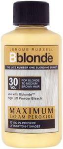 Jerome Russell Bblonde Maximum Lift Cream Peroxide 30 Vol - Permanent Blonde Hair Dye for Blonde to Medium Brown Hair Colour, Hair Bleach with 9% Peroxide & Avocado Oil, Lifts 6-7 Shades, 75ml