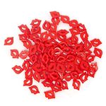 Honbay 100PCS DIY Sexy Red Lip Accessories Acrylic Flatback Kiss Lip Shaped Accessories for Arts, Crafts, Jewelry Making, Acrylic, No Gemstone