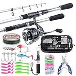 Goture 2.7M/8.85FT Fishing Rod and Reel Combo - Travel Fishing Rod with Spinning Reel, Fishing Line, Fishing Lures Kit, Portable Fishing Rod Kit with Rod Case, Fishing Gifts for Men Women Father