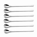 IMEEA Iced Tea Spoon Ice Cream Spoon Long Handle Teaspoon 18/10 Stainless Steel Cocktail Bar Spoon 9-Inch, Set of 6