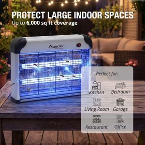 ASPECTEK 20W Electric Bug Zapper – UV Fly Killer, Waterproof, 1000sq.ft