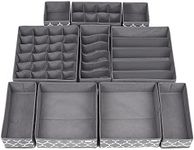 Regalmate Draw Organizer - Underwear Storage Organiser 10pieces Set - Drawer Dividers for Clothes, Bra, Sock, Ties, Baby Clothing, Bedroom Closet - Wardrobe Separators & Nursery Tidy