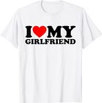 I Love My Girlfriend Shirt I Heart My Girlfriend Shirt GF T-Shirt (White,4XL)