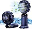 Jsdoin Hand Held Fan,Portable Handheld USB Rechargeable Fans with 5 Speeds,Battery Operated Mini Fan Foldable Desk Desktop Fans with LED Display for Home Office Bedroom Outdoor Travel (DarkBlue)