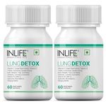 INLIFE Lung Detox Supplement | Stinging Nettle, Echinacea, Quercetin, Mulethi, Curcumin, Bromelain | Supports Healthy Lungs - 60 Vegetarian Capsules (Pack of 2, 120)