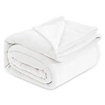Bedsure Fleece Blanket King Size for Bed - Soft Cosy Fluffy Throw Blankets, Warm Large Throws for Audlts, Ivory, 270x230 cm