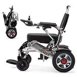 Electric wheelchair,12AH20A250W dual motor 360° direction control lever, lightweight aluminum alloy multi-function folding electric wheelchair Suitable for elderly disabled cruising range 15KM,20AH