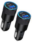 30W USB C Car Charger, [2Pack] PD 3.0 Fast Charge Dual Port USB Type C and 2.4a USB A Cargador Carro Lighter Adapter Base for iPhone, iPad, Samsung Galaxy, LG, Google Pixel GPS, Z Play Droid, Motorola