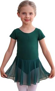 MdnMd Dance Ballet Skirt Leotard for Girls Child Ballerina Costume Dress (Green, Age 6-8)