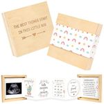 Blinking Stars Pregnancy Announcement for Grandparents, Baby Announcement Ideas- Baby Sonogram Picture Keepsake Wooden Box- Pregnancy Reveal To Parents, First Time Grandparents Surprise Gifts