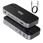 USB C Docking Station,16 in 1 USB C Dock Laptop Docking Station Dual Monitor with Dual HDMI,DP,VGA,10G USB 3.1,USB C for Data,Ethernet,PD,SD/TF,Audio for MacBook Pro/Air, Dell XPS 13, Surface Pro