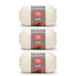 Red Heart Soft Off White Yarn - 3 Pack of 141g/5oz - Acrylic - 4 Medium (Worsted) - 256 Yards - Knitting/Crochet