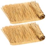 Wowangce 2 Pcs Mexican Tiki Straw Roof Artificial Palm Thatch Rolls 39.37'' Palapa Thatch Roofing Tiki Bar Hut Grass Palapa Straw Skirting Roof Blind Grass for Tiki bar decoration Fence Party