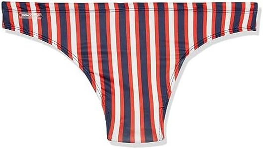 Jack Adams Men's Standard Bondi Swim Thong, Navy/Red, Large