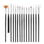 RKPM HOMES UV Gel Acrylic Nail Painting Brushes/Drawing Pen/Nail Art Design Painting Tool Pen Polish Nail Brush Set Of - 15 Pieces - Black