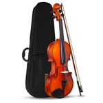 Kadence V101G Vivaldi Violin | 4/4 Full Size with Spruce Wood Body & Brazilwood Bow | Includes Lightweight Hard Case, Bow, Rosin & Learning Course | Brown