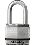 MASTER LOCK Heavy Duty Padlock, Security Level 10/10, Outdoor, Keyed, Laminated Steel, Weatherproof, Medium Shackle