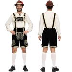 Spooktacular Creations Men’s German Bavarian Oktoberfest Costume Set, Beer Costume Hat for Adults Halloween and Beer Festival, Dark, Large
