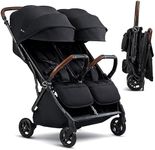 Silver Cross Jet Double - Full Size Side by Side Double Infant & Toddler Stroller - Lightweight, Compact & Easy to Fold, with All-Terrain Wheels – Disney Park Approved, Space Black