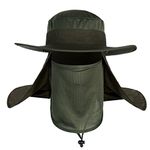 Mens Outdoor Legionnaire Hat Camping Fishing Hunting Fully Sun Protection Hat Cap with Flap Neck Protector Detachable Mesh UPF 50+ Anti-UV Summer Beach Trekking Hat