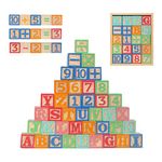 Joqutoys 40 PCS ABC Wooden Building Blocks for Toddlers(Large), Alphabet & Number Stacking Blocks Come in Storage Tray, Montessori Educational Learning Toys for Boys Girls Gifts 1.65”